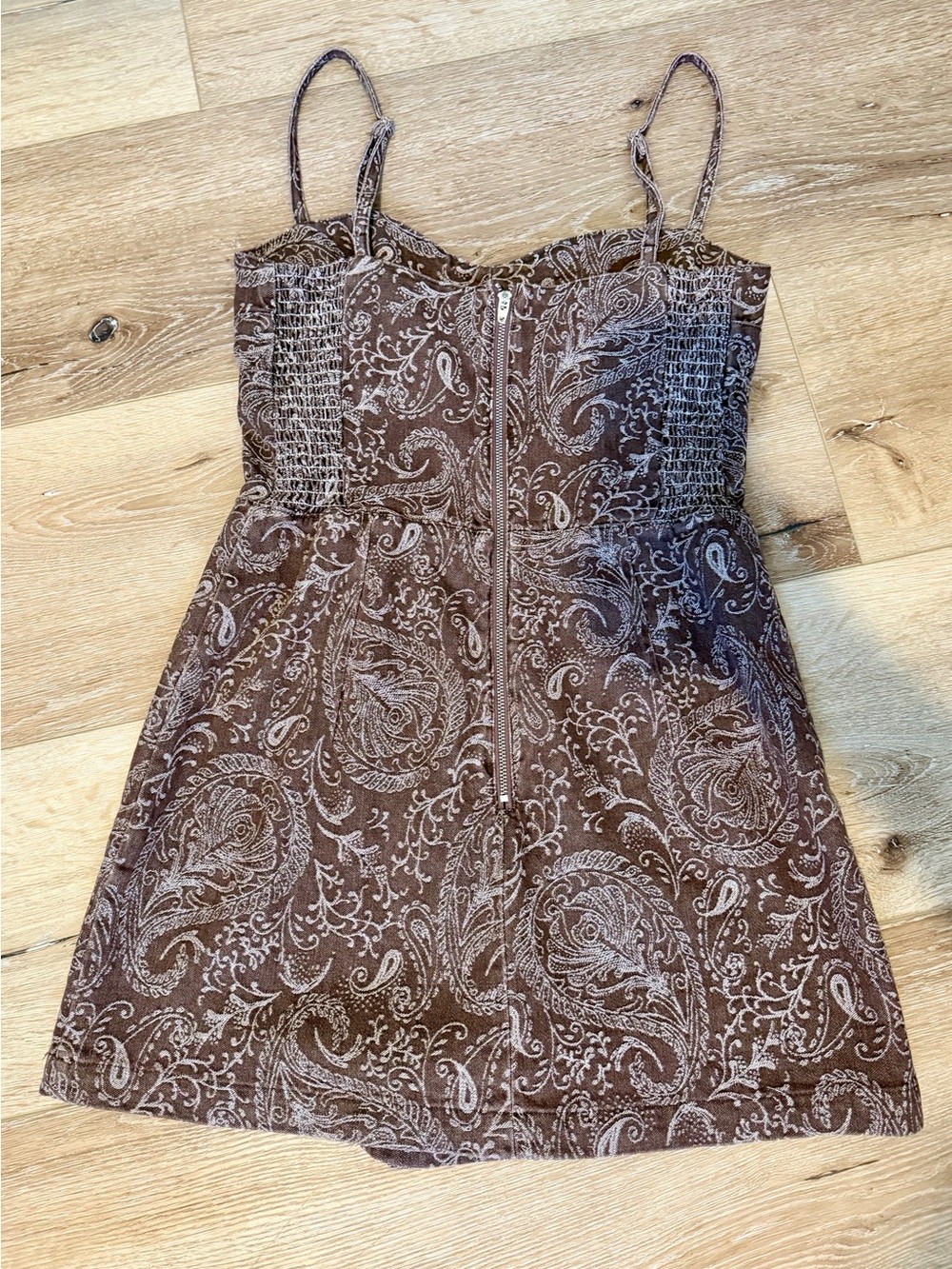 NWOT Amanda Uprichard Taylor Skort Romper in Brown Paisley Med - Picture 7 of 11
